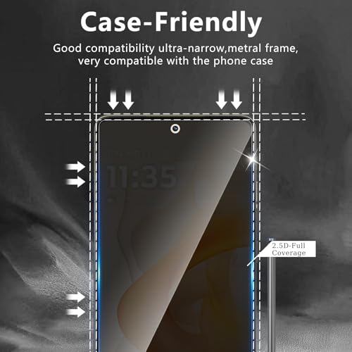 3 Pack Privacy Screen Protector Designed for Motorola Moto G Stylus 5G 2024,Full Coverage Anti-Spy Tempered Glass Film,9H Hardness,Anti-Fingerprint,Bubble Free,Easy to Install - size: Moto G Stylus 5G 2024 FK3