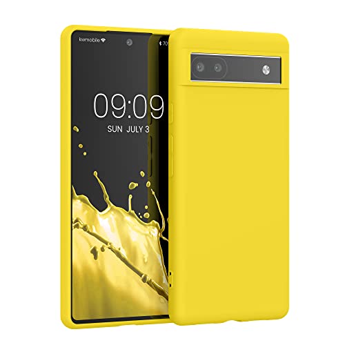 kwmobile Case Compatible with Google Pixel 6a Case - Soft Slim Protective TPU Silicone Cover - Radiant Yellow - color: Radiant Yellow
