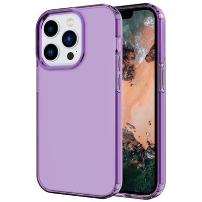 Phone Case for iPhone 14 Pro Clear, [Crystal Clear][Non-Yellowing] Slim Shockproof Reinforced Drop Protective Flexible TPU Back Cover Phone Case for iPhone 14 Pro Protective Case(Purple) - color: Purple