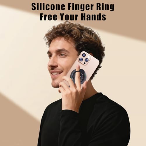 3-in-1 Magnetic Phone Grip Stand with 360° Roration Angle Adjustment, Silicone Finger Ring & Fidget Toy Design, Gym Dual-Sided Magnetic Phone Kickstand for All Phones - color: Grey