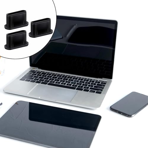 USB C Plug Cover Dust Plug, Black, Silicone, 20 Pcs