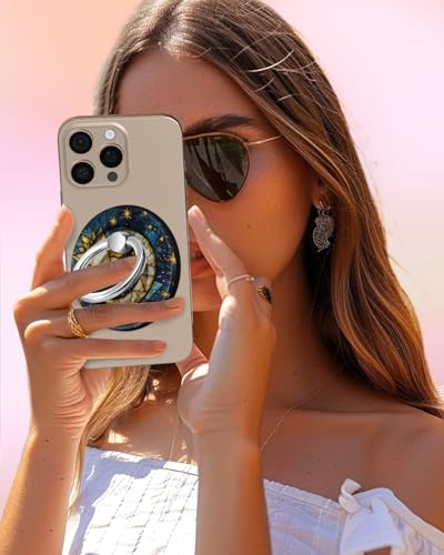 Lotadilo Magnetic Phone Ring Holder, Cute Phone Grip Stand, Sun Moon - color: Sun Moon