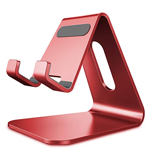 CreaDream Phone Stand Holder, Aluminum Phone Stand for Desk - color: Red