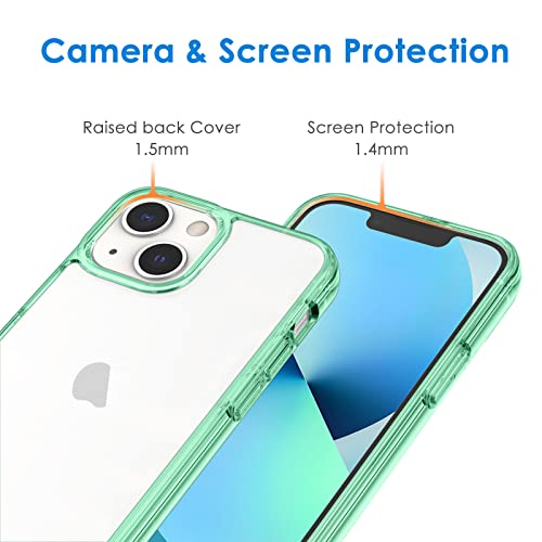 JETech Case for iPhone 13, Anti-Yellowing, Midnight Green | Shockproof Protection, Scratch Resistant Hard PC Back, Durable Transparent TPU Bumper - color: Midnight Green