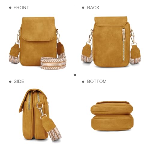 Fashion Small Crossbody Bags for Women Trendy Designer Cell Phone Purses | Adjustable Straps,with Card Holder,Detachable Wristlet Strap,small Cross Body Bag for Woman,Mini Bags,Travel Purse,Work,Gym - color: Yellow
