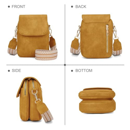 Fashion Small Crossbody Bags for Women Trendy Designer Cell Phone Purses | Adjustable Straps,with Card Holder,Detachable Wristlet Strap,small Cross Body Bag for Woman,Mini Bags,Travel Purse,Work,Gym - color: Yellow