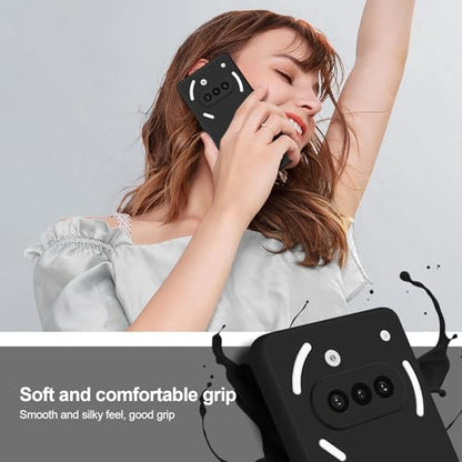 Silicone Case for Nothing Phone 3A, Black | Soft Silicone Silky Touch Easy Clean, Shockproof Slim Phone Cover, Upgraded Camera Protection, Anti-Scratch Microfiber Lining - color: Black, size: Nothing Phone 3A