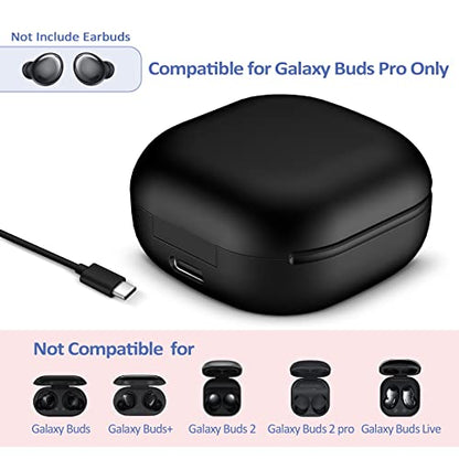 Wireless Replacement Charging Case for Samsung Galaxy Buds Pro SM-R190 –770mAh Battery, LED Indicator, Fast Charging, USB-C Cable, Bluetooth Pairing