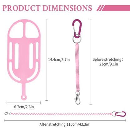 HOTEMIA Silicone Phone Lanyard Holder with Carabiner, Universal Phone Strap,Anti-Theft Phone Case with retractable tether - color: Pink