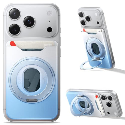 for Magsafe Wallet, 2 Card Holder, With Rotating Stand, Blue - color: Blue