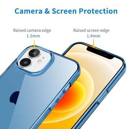JJGoo Compatible with iPhone 12 mini Case, Soft Transparent Shockproof Protective Slim Thin Bumper Phone Cover, Navy Blue - color: Navy Blue
