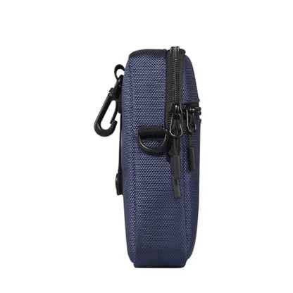 Multi-Functional Cell Phone Belt Holster, Water Repellent Nylon Crossbody Waist Bag Fits 7.2 Inch Phones, 4 Ways Wear Shoulder Hand Wrist Carry Pouch for Outdoor Travel Hiking(Blue) - color: Blue