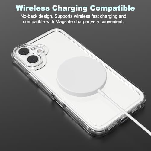for iPhone 16 Plus Clear Bumper Frame No-Back Case, Slim Fit Ultra-Light Anti-Yellowing Transparent Protection Heat Dissipation Bezel Phone Cover Case 6.7" 2024 - color: Clear, size: iPhone 16 Plus