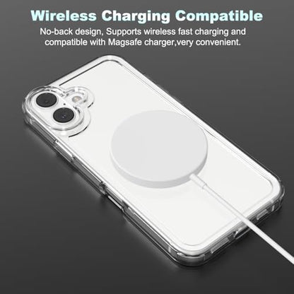 for iPhone 16 Plus Clear Bumper Frame No-Back Case, Slim Fit Ultra-Light Anti-Yellowing Transparent Protection Heat Dissipation Bezel Phone Cover Case 6.7" 2024 - color: Clear, size: iPhone 16 Plus
