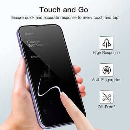 JETech Privacy Screen Protector for iPhone 14 Plus, 2-Pack | Full-Coverage Tempered Glass, Edge-to-Edge Protection, Anti-Spy, Case-Friendly, HD Clear - size: iPhone 14 Plus