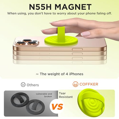 Magnetic Phone Grip for MagSafe, Silicone Ring Grip, Neon Yellow - color: Neon Yellow