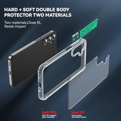DEERLAMN Clear Phone Case for Samsung Galaxy A57, Transparent Anti-Scratch Non-Yellowing Ultra Slim Fit Shockproof Drop Protection Phone Cover - size: Samsung Galaxy A57