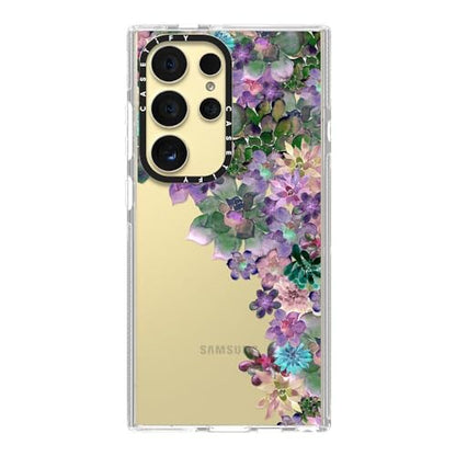 CASETiFY for Galaxy S24 Ultra Case - Impact Clear | Not Yellowing | 6.6 ft. Drop Protection | MY SUCCULENT GARDEN | Clear - color: MY SUCCULENT GARDEN, size: Galaxy S24 Ultra