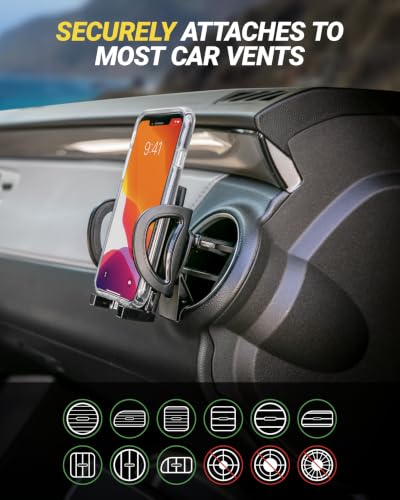 Scosche IHW10-SP1 4-in-1 Car Phone Holder Windshield, Dashboard, Vent, Cup Mount with Suction Cup | Dash, Vent or Windshield Mount | Stick Grip Suction Cup Base | Non-Magnetic | Black - size: 1 Pack, style: Window / Dash / Cup / Vent