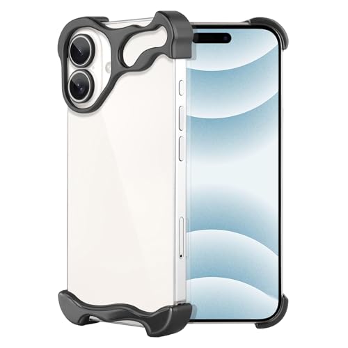 Frameless Phone Case Crafted for iPhone 16 Black - color: Aluminum Black, size: iPhone 16
