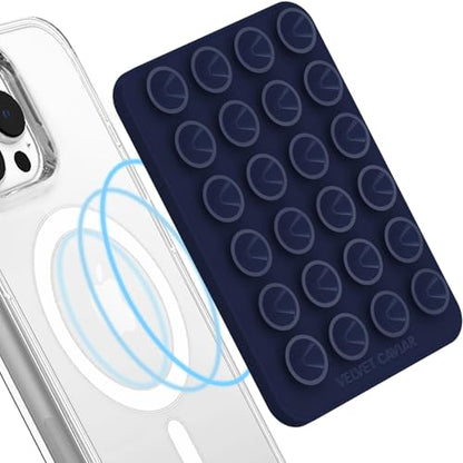 Velvet Caviar Suction Cup Phone Case Mount Compatible with MagSafe Devices Only - Magnetic Silicone Sticky Phone Grip Holder for iPhone Back of Phone - Mirror Gripper (Admiral Navy) - color: Admiral Navy