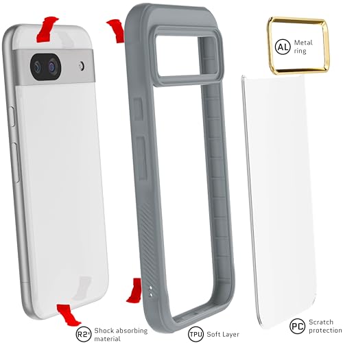 Ghostek Covert Pixel 8a Clear Case with Shockproof Drop Protection Premium Protective Wireless Charging Compatible Phone Cover Designed for 2024 Google Pixel 8a (6.1") (Gray) - color: Gray [Limited Edition], size: Pixel 8a