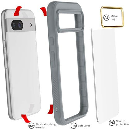 Ghostek Covert Pixel 8a Clear Case with Shockproof Drop Protection Premium Protective Wireless Charging Compatible Phone Cover Designed for 2024 Google Pixel 8a (6.1") (Gray) - color: Gray [Limited Edition], size: Pixel 8a