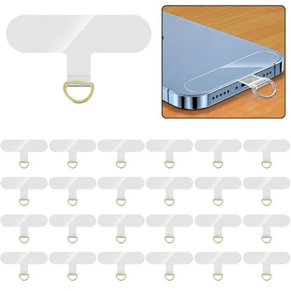 LonlyEagle 24 Pieces Phone Tether Tab, Universal Phone Lanyard Patch Without Adhesive - color: Golden