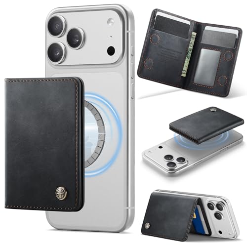 Defencase for Magsafe Wallet Magnetic Card Holder RFID Blocking, R-Black - color: Retro Black