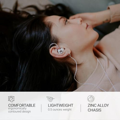 MEZE AUDIO Alba | Wired in-Ear Monitor Headphones for Audiophiles | USB-C Adapter Not Included | Widely Compatible | Noise Isolating | Ergonomic Metal Chassis (White w/o Adapter) - color: White w/o adapter