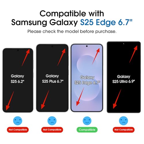 amFilm OneTouch for Samsung Galaxy S25 Edge Screen Protector Tempered Glass - size: S25E-6.7"