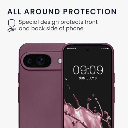 kwmobile Case Compatible with Google Pixel 9 Case -Soft TPU Back Phone Cover - with Metallic Look - Metallic Lavender - color: Metallic Lavender, size: Pixel 9