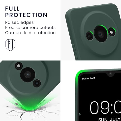 kwmobile Case Compatible with Xiaomi Redmi A3 Case - Protective Slim TPU Phone Cover - Soft Matte Finish - Moss Green - color: moss green