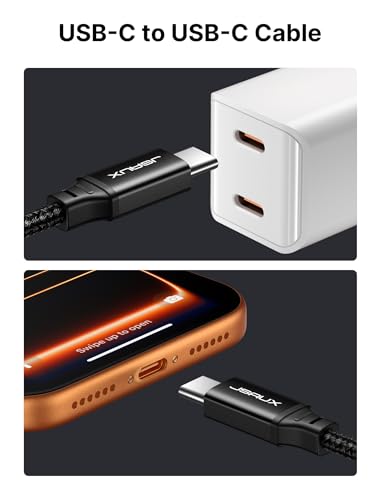 JSAUX 100W USB C to USB C Cable [2-Pack 3.3FT], PD Fast Charging, Black - color: Black, size: 3.3ft+3.3ft