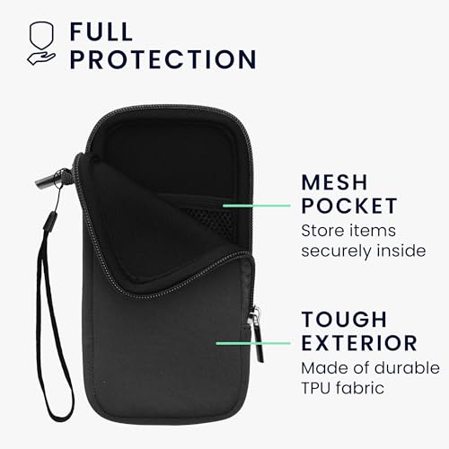 kwmobile Universal Phone Pouch Size XXL - 7" - Neoprene Smartphone Pouch with Zip - Water-Repellent Mobile Phone Case - Sleeve in Grey - color: grey, size: XXL - 7"