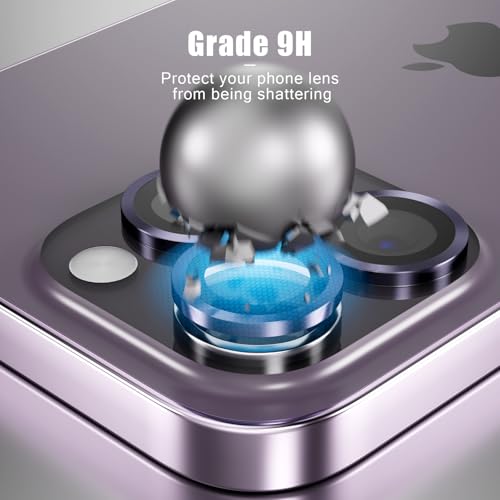 Camera Lens Protector Compatible with iPhone 13 Pro/iPhone 13 Pro Max,Scratch Resistant,HD Clear Tempered Glass Camera Lens Protection Cover,Case Friendly Easy to Install - Dark Purple - color: Dark Purple, size: iPhone 13 Pro/iPhone 13 Pro Max