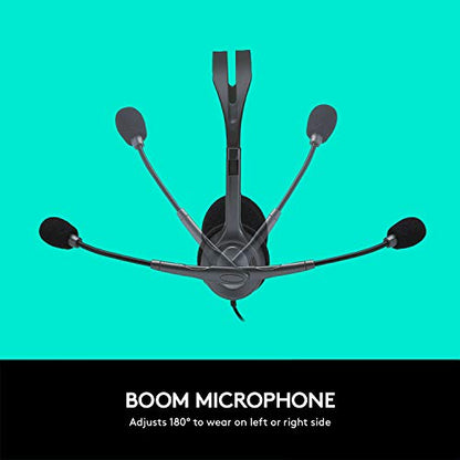 Logitech H111 Stereo Headset with 3.5 mm Audio Jack - Black