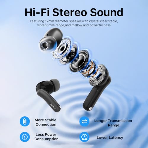 JUOVI Ture Wireless Earbuds Active Noise Cancelling Bluetooth Headphones