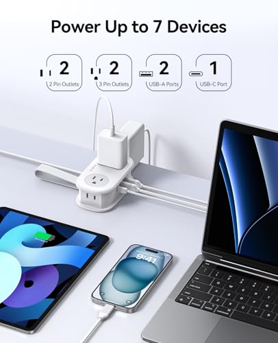 ORICO PD 20W USB-C Travel Power Strip with 4 AC Outlets 3 USB Ports - color: White