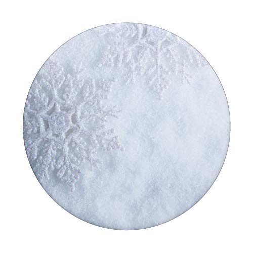 White On White Snowflake On Snow Background PopSockets PopGrip: Swappable Grip for Phones & Tablets
