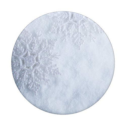 White On White Snowflake On Snow Background PopSockets PopGrip: Swappable Grip for Phones & Tablets