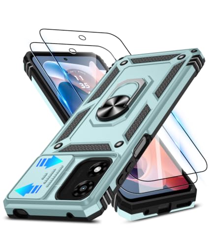 ATUMP for Moto G-Play-2024 Case with Camera Lens Cover & HD Screen Protector(2 Pcs), [10FT Military Grade Drop Protection] Magnetic Ring Holder Protective Cover for Motorola G Play 2024 4G, Green - color: Green, size: Moto G Play 4G 2024 - 6.5 Inch
