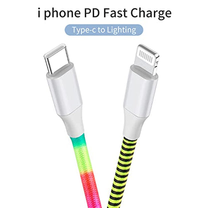 60w USB C to Lighting Cable, Nylon Braided Cable Fast Charging Cable for iPhone 13 13 Pro 12 11 X XS XR 8 Plus(2PCS)
