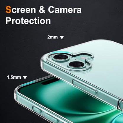 Silicone Clear iPhone 16 Plus Case,Ultra Thin with Comfort Grip | Soft Slim-Fit TPU iPhone 16 Plus Phone Cover,Non-Slip,Shockproof Protection,Scrath-Resistant - size: iPhone 16 plus case
