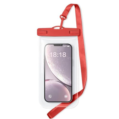 Waterproof Phone Pouch Compatible for iPhone 7in -Red, 1 Pack | IPX8 Waterproof Case, Beach Travel Must Haves, Beach Essential, Dry Bag, 1 Pack, for iPhone 17/16/15/14/13/12 Pro Max - color: A8-Red