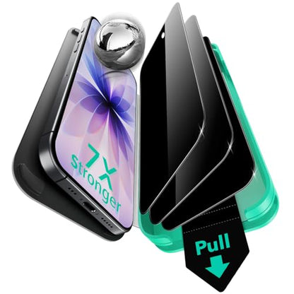 ESR 3 Pack for iPhone 17/iPhone 16 Pro Privacy Screen Protector, Armorite | 7X Impact Absorption, 9H+ Tempered Glass, Anti-Spy, Easy One-Pull Installation, UltraFit Tray, Full-Coverage Protection - size: iPhone 17/16 Pro 6.3 inch