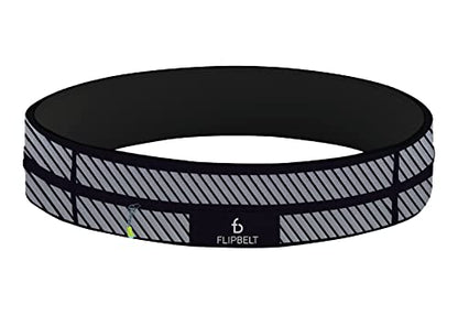 FlipBelt Zipper Running Belt, Waist Pack for Fitness and Running, US Company - color: Reflective Black, size: X-Small