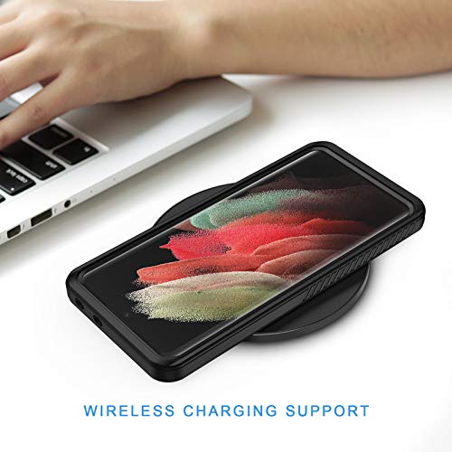 Lanhiem for Samsung Galaxy S21 Ultra Case, IP68 Waterproof Dustproof, Built-in Screen Protector, Rugged Full Body Shockproof Protective Phone Cover for Galaxy S21 Ultra 5G 6.8 Inch, Black - size: for Galaxy S21 Ultra