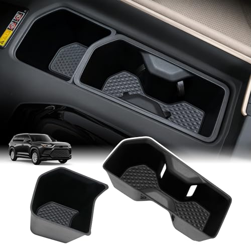 2Pcs Cup Holder Inserts for Toyota Grand Highlander Accessories 2024-2026 - color: 2Pcs Cup Holder