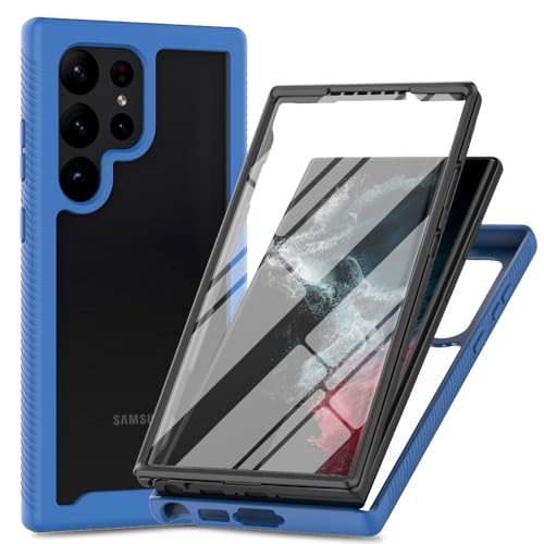 for Samsung Galaxy S26 Ultra 5G Case, for Samsung S26 Ultra Phone Case with Built-in Screen Protector Clear Slim Cover Shockproof Rugged Heavy Duty Bumper Full Body Protective Case, Blue - color: Blue, size: Samsung Galaxy S26 Ultra